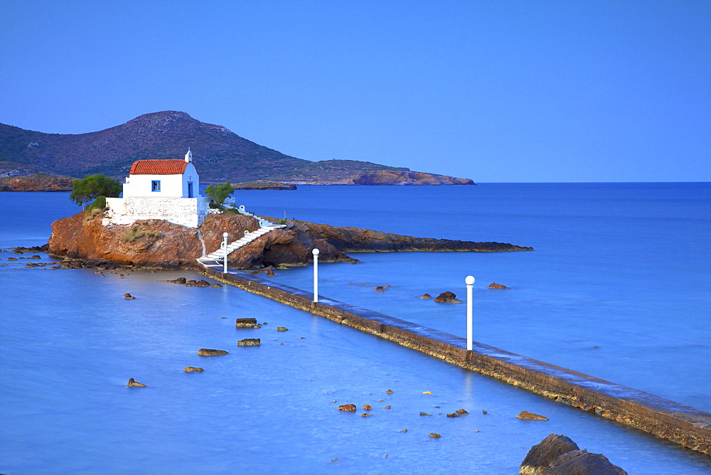 White Chapel at Agios Isidoros, Leros, Dodecanese, Greek Islands, Greece, Europe