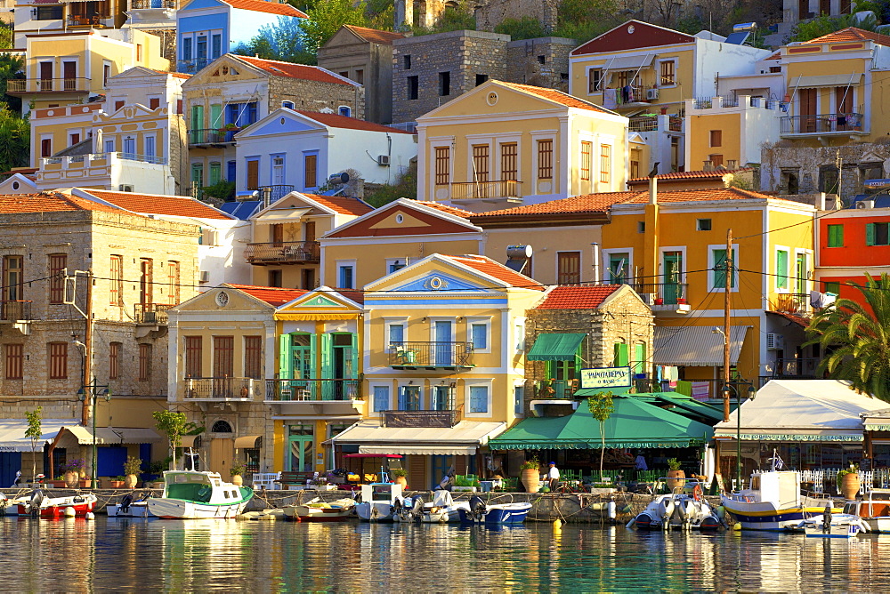 Symi Harbour, Symi, Dodecanese, Greek Islands, Greece, Europe