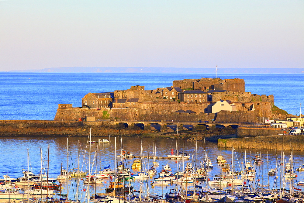 Castle Cornet and the Harbour, St. Peter Port, Guernsey, Channel Islands, United Kingdom, Europe