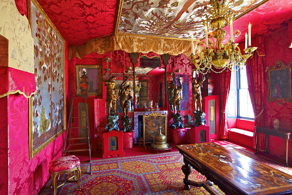 The Red Drawing Room, Hauteville House, Victor Hugo's House, St. Peter Port, Guernsey, Channel Islands, United Kingdom, Europe