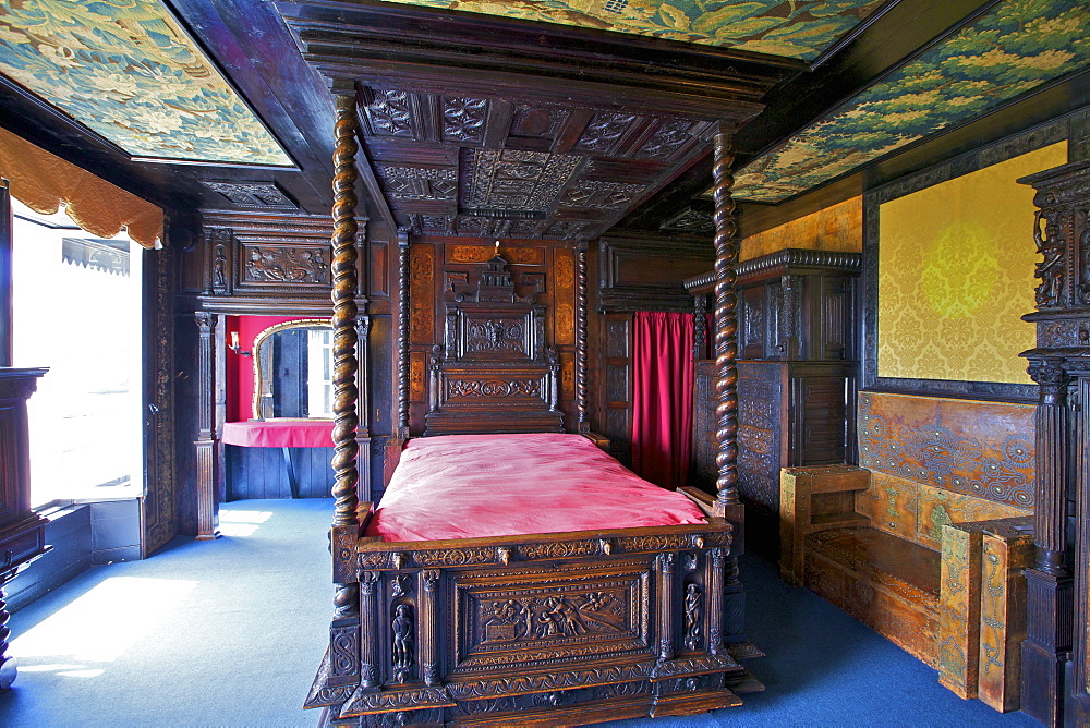 Victor Hugo's Bedroom, Hauteville House, Victor Hugo's House, St. Peter Port, Guernsey, Channel Islands, United Kingdom, Europe