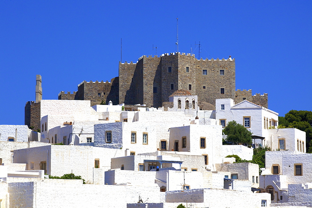 Monastery of St. John at Chora, UNESCO World Heritage Site, Patmos, Dodecanese, Greek Islands, Greece, Europe