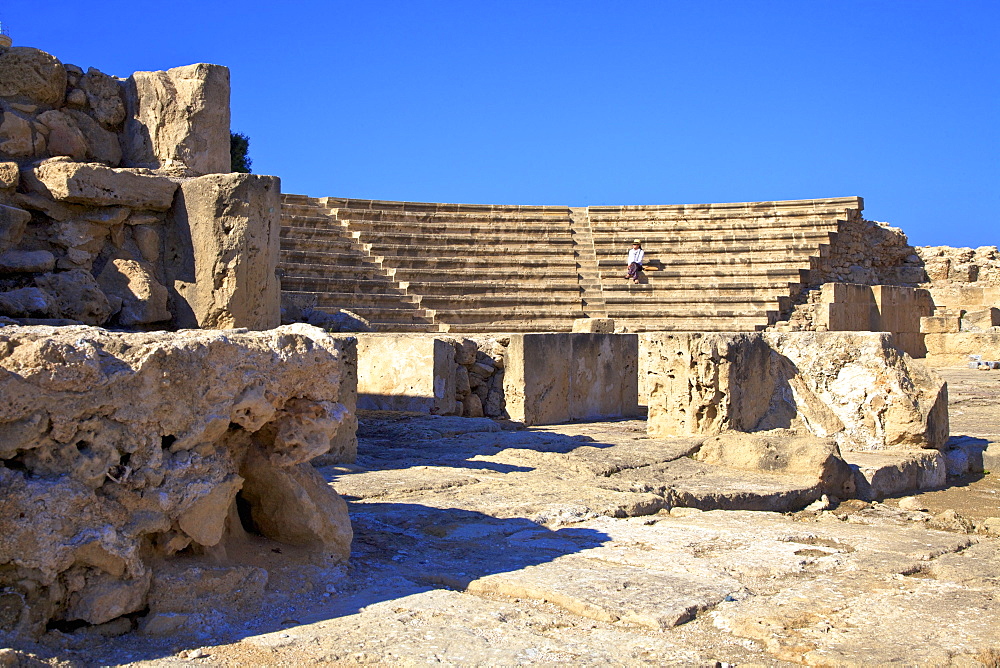 Roman Odeon, Kato Paphos Archaeological Park, UNESCO World Heritage Site, Paphos, Cyprus, Eastern Mediterranean, Europe