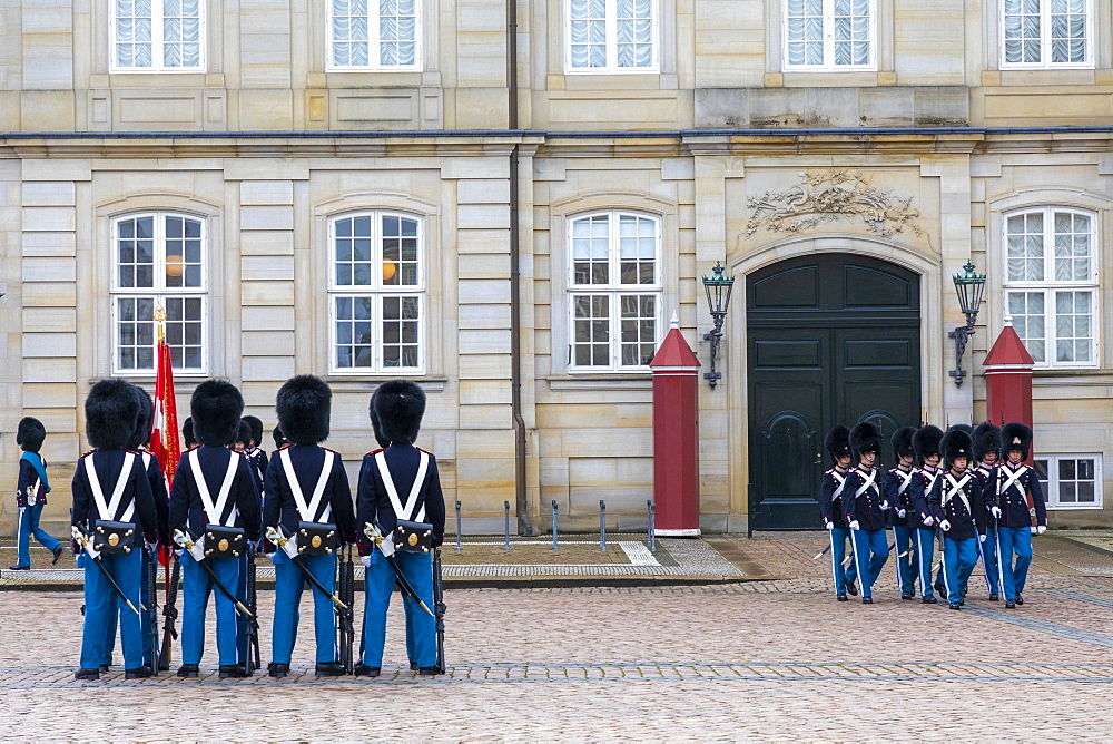 The Royal Guards Music Band, Amalienborg Palace, Copenhagen, Denmark, Scandinavia, Europe