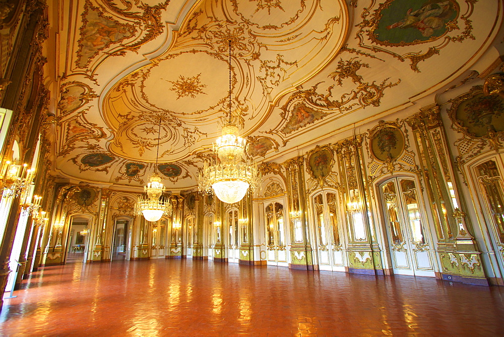 Ballroom, Palacio de Queluz, Lisbon, Portugal, Iberian Peninsula, South West Europe