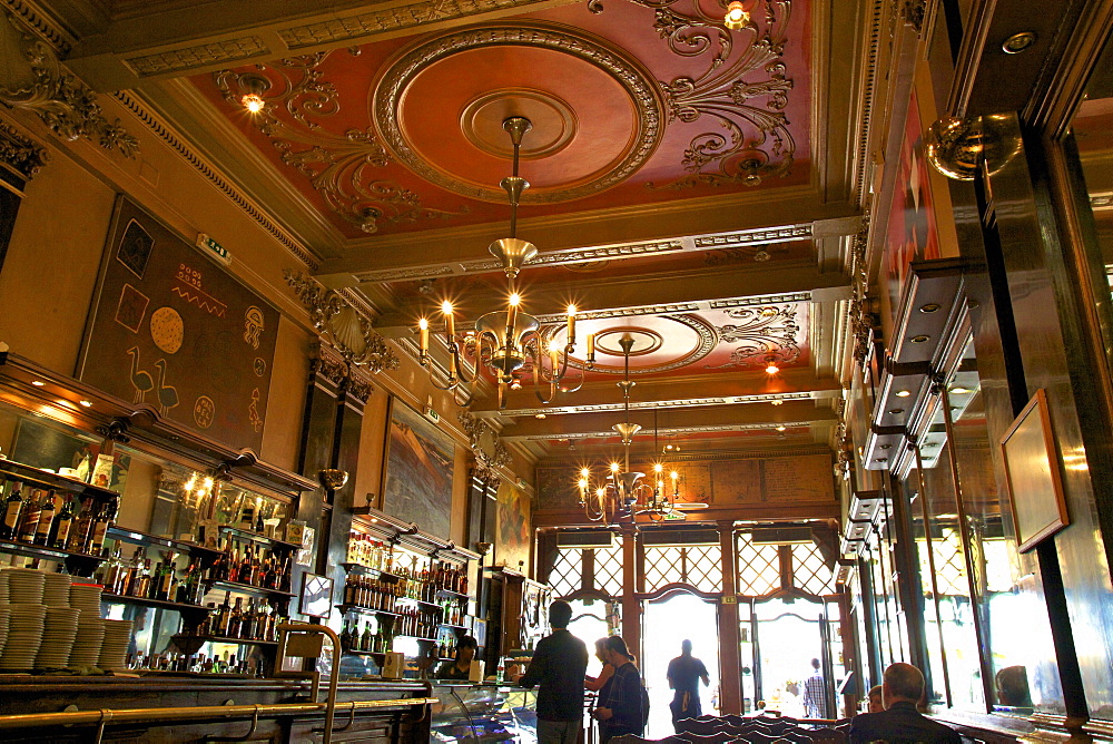 Interior of Cafe Brasileira, Chiado, Lisbon, Portugal, South West Europe