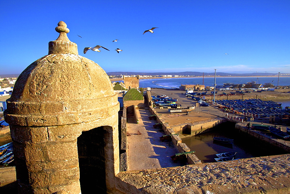 North Bastion view over Essaouira, Morocco, North Africa, Africa 