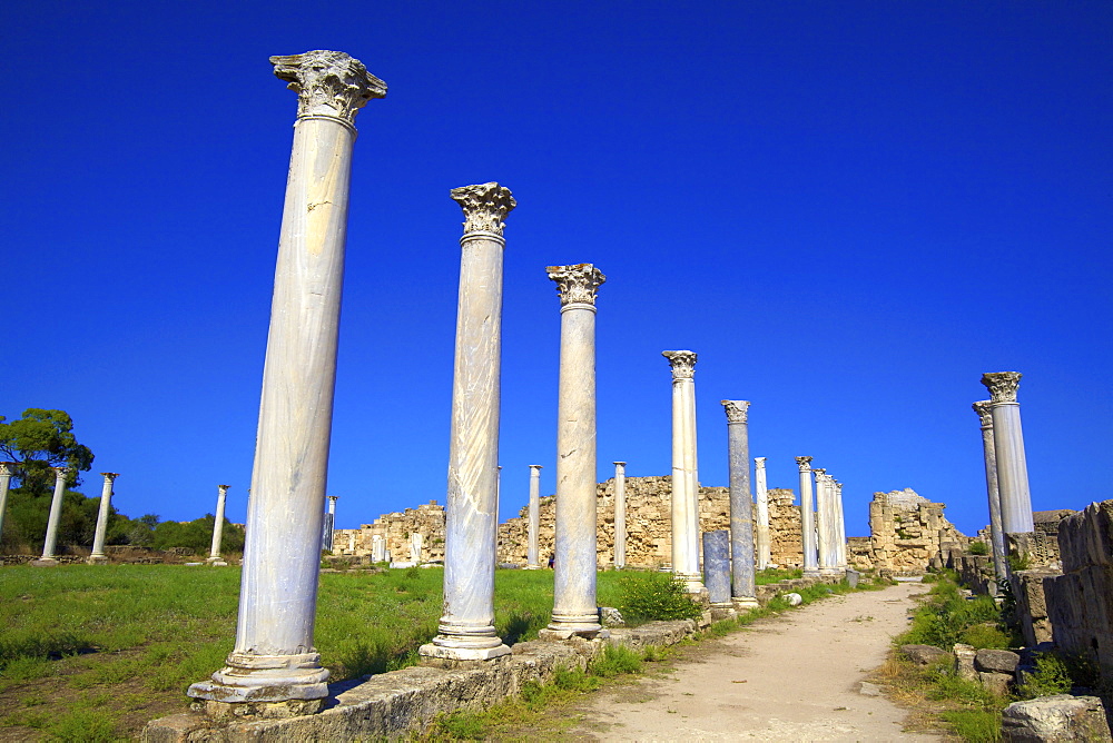 Colonnades of the Gymnasium, Salamis, North Cyprus, Cyprus, Europe 