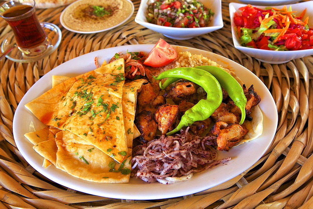 Chicken kebab, North Cyprus, Cyprus, Europe 