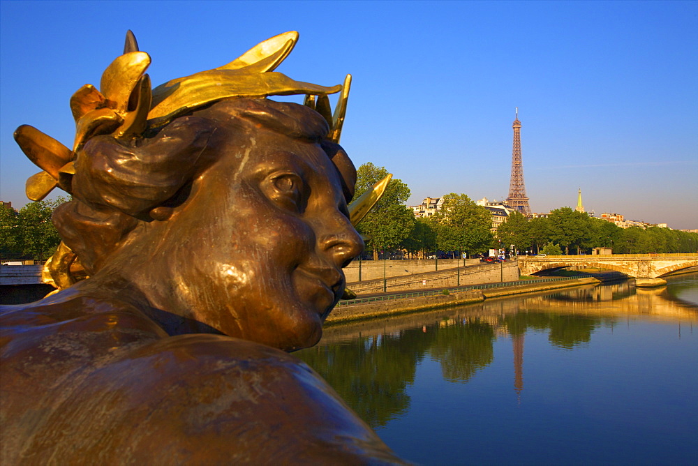 Pont Alexandre III, with Eiffel Tower, Paris, France, Europe