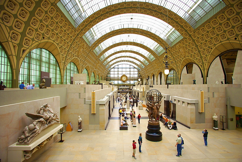 Elevated view of the interior of the Musee d'Orsay, Paris, France, Europe