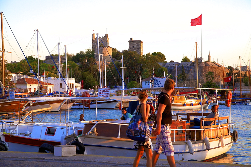 Bodrum Harbour and The Castle of St. Peter, Bodrum, Anatolia, Turkey, Asia Minor, Eurasia