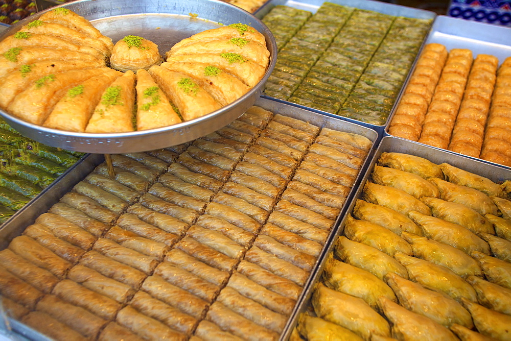 Baklava shop, Istanbul, Turkey, Europe 