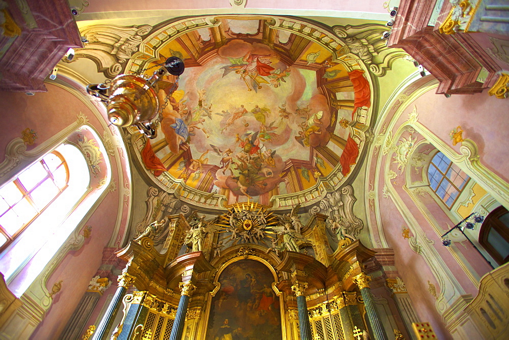 Interior of St. Michael's City Church, Budapest, Hungary, Europe 