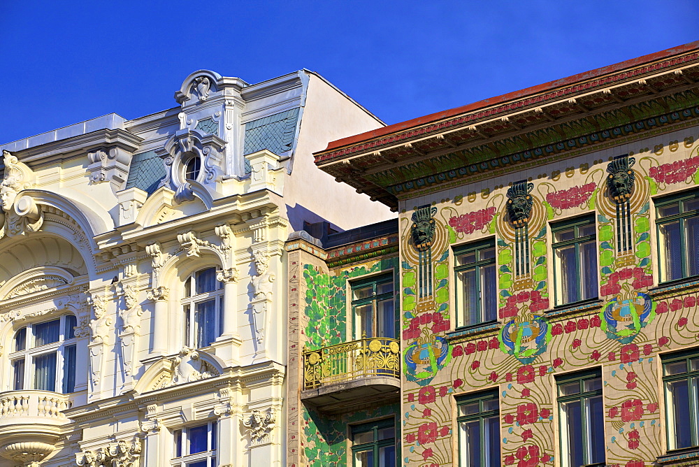 Otto Wagner's Art Nouveau Apartments, Majolica House, Vienna, Austria, Europe 