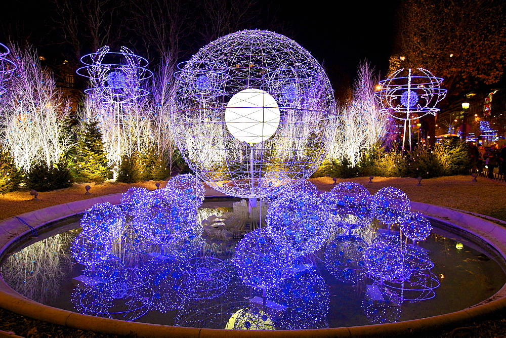 Christmas decorations, Avenue des Champs-Elysees, Paris, France, Europe