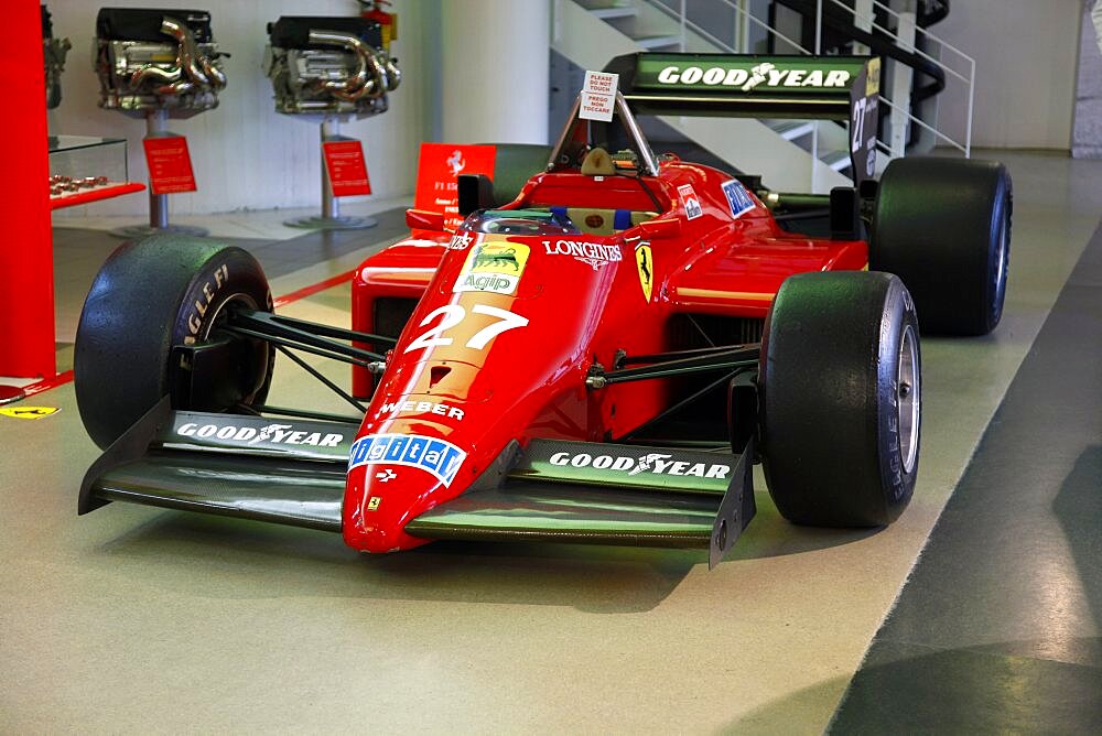 Red Ferrari F156 Racing Car produced in 1985, Maranello, Emilia-Romagna, Italy, Europe