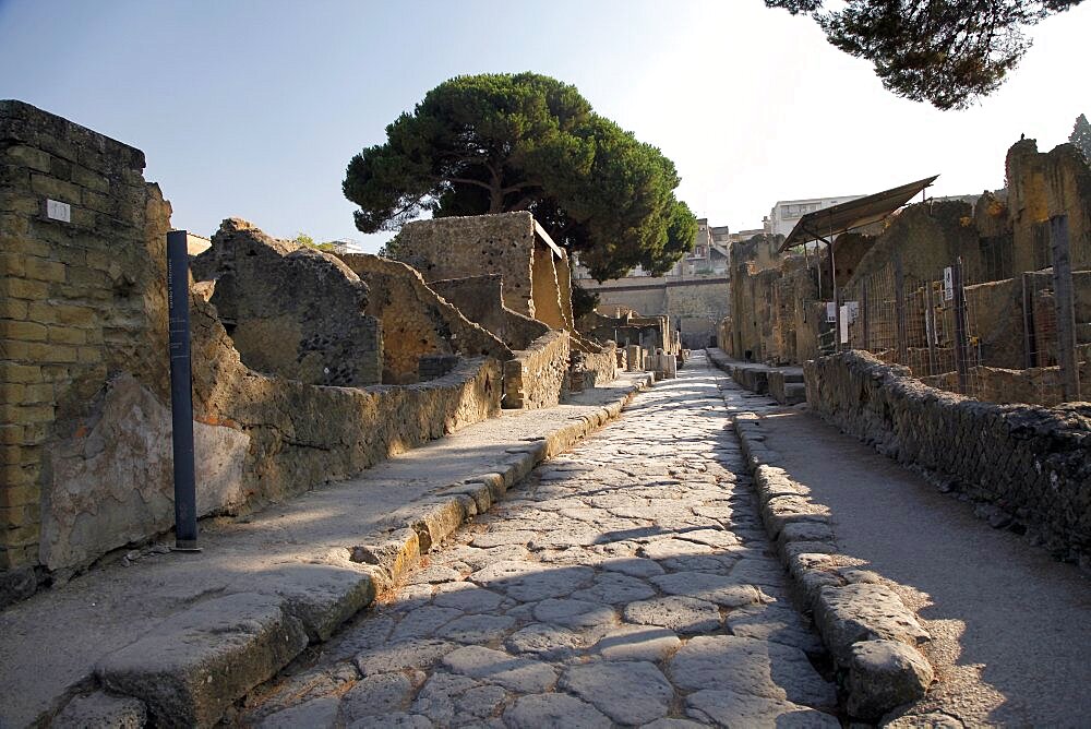 Ancient Roman street, Herculaneum, UNESCO World Heritage Site, Naples, Campania, Italy, Europe