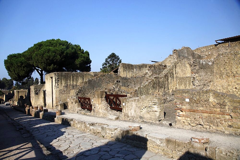 Ancient Roman Street Cardo V, Herculaneum, UNESCO World Heritage Site, Naples, Campania, Italy, Europe