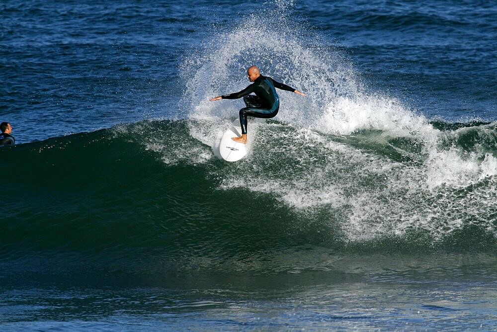 Surfer in Indian Ocean, Jeffreys Bay, Eastern Cape, South Africa, Africa