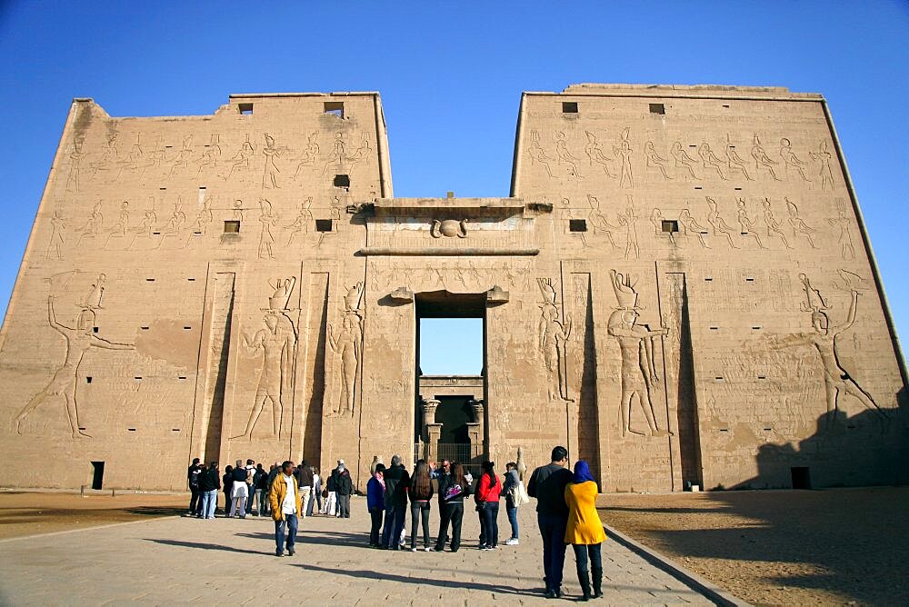 First Temple of Horus pylon, Edfu, Egypt, North Africa, Africa