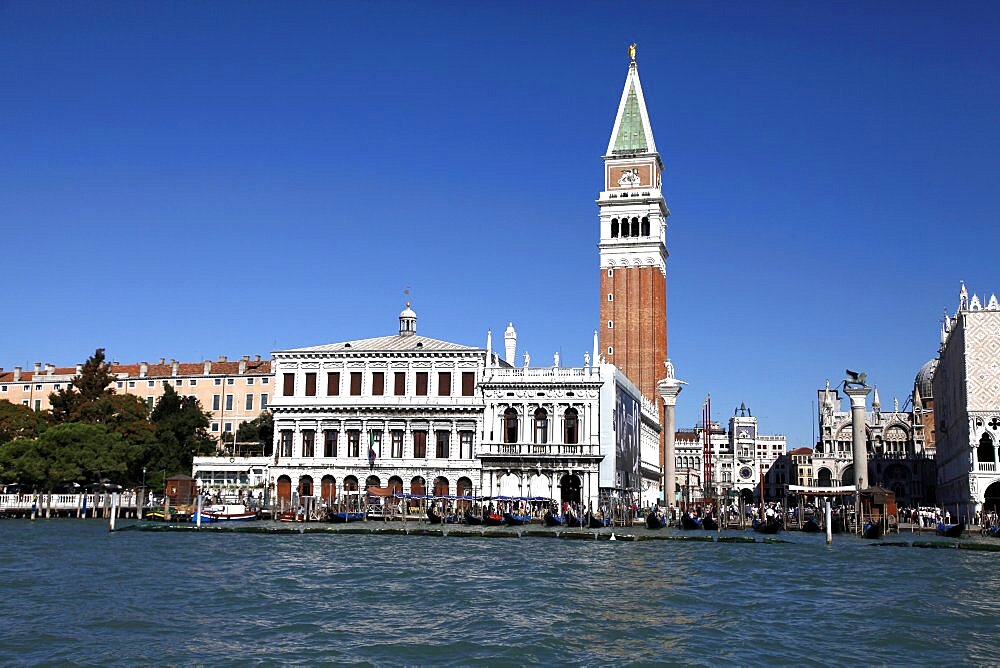 Campanile of San Marco, the Zecca from fhe Dogana, Venice, UNESCO World Heritage Site, Veneto, Italy, Europe