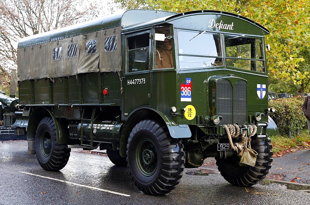 Defiant Green Army Truck, Pickering, North Yorkshire, Yorkshire, England, United Kingdom, Europe