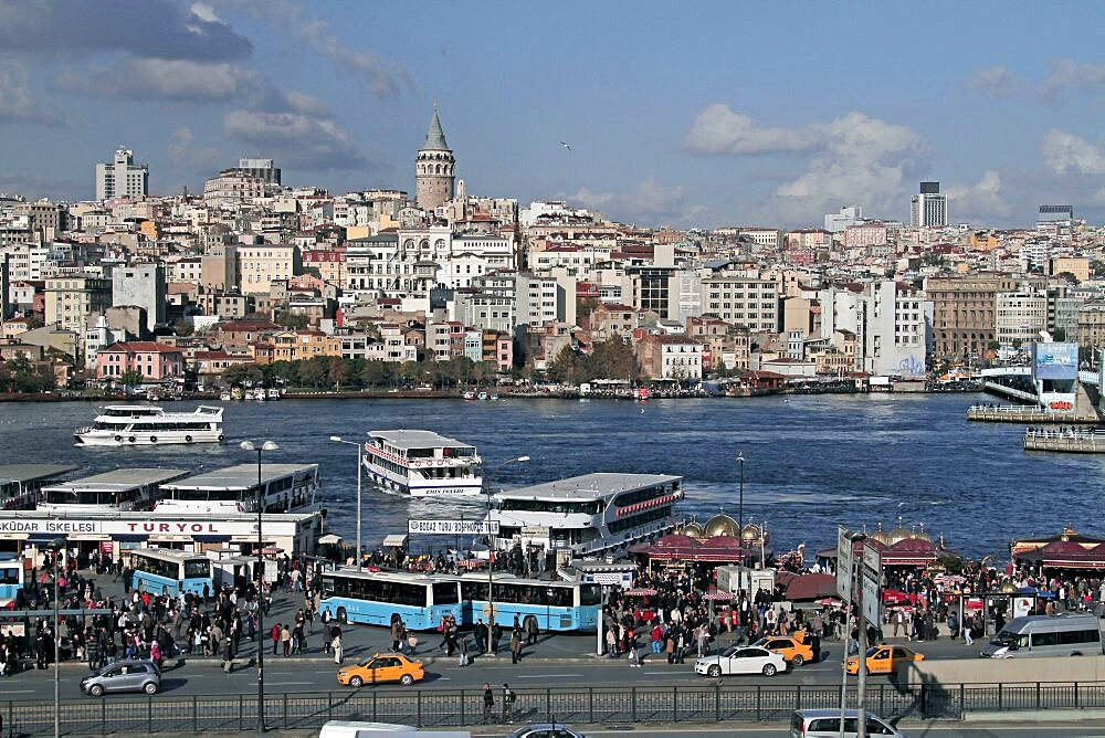 Galata Tower and Golden Horn, Istanbul, Turkey, Europe