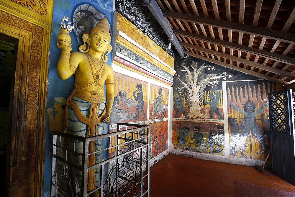 Devil paintings and statue, Matale, Sri Lanka, Asia