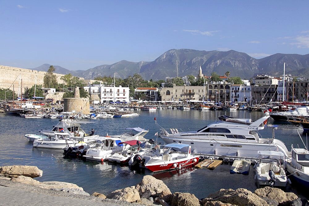 Boats in harbour, Kyrenia, Northern Cyprus, Mediterranean, Europe