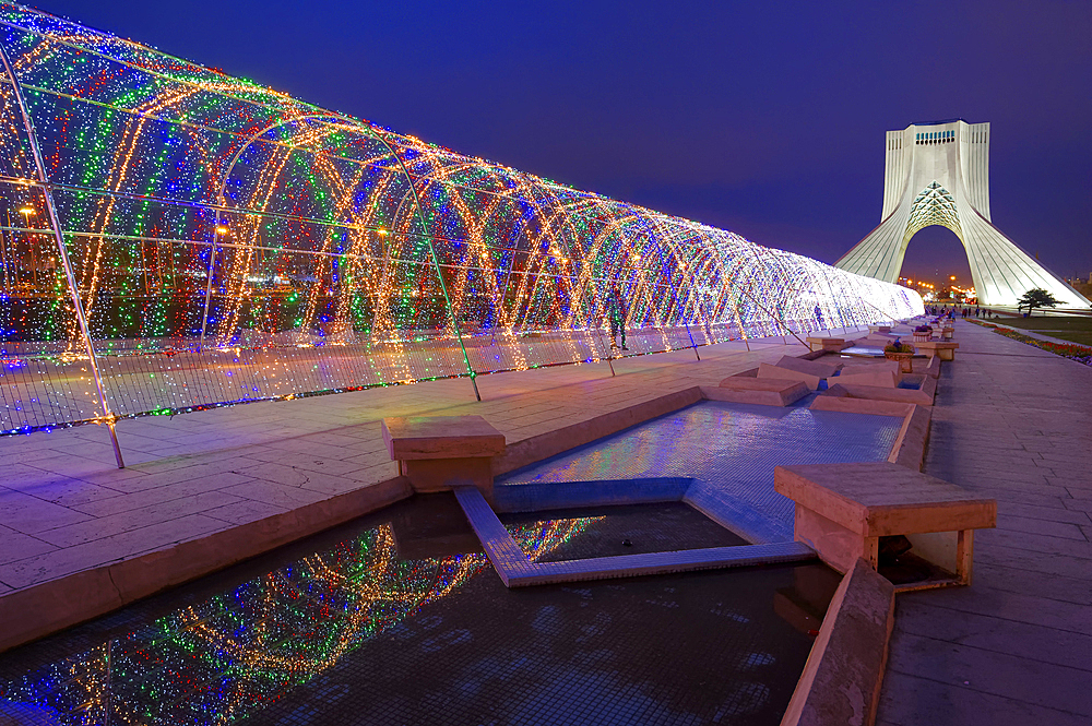 Azadi Tower (Freedom Monument) formerly known as Shahyad Tower and cultural complex, Tehran, Islamic Republic of Iran, Middle East