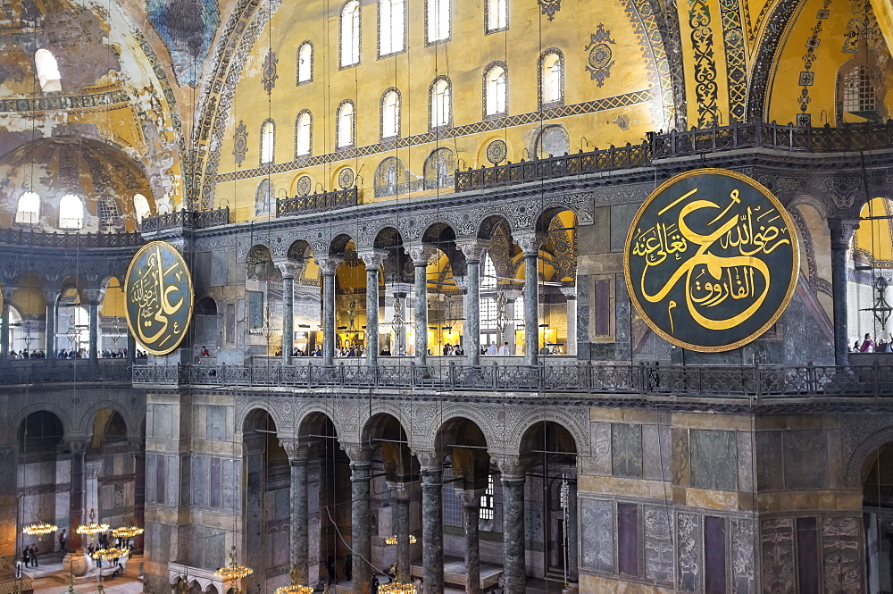 Interior of the Hagia Sophia, UNESCO World Heritage Site, Istanbul, Turkey, Europe 