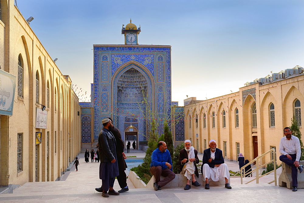 Mozaffari Jame Mosque (Friday Mosque), facade decorated with floral patterns, Kerman, Kerman Province, Iran, Middle East