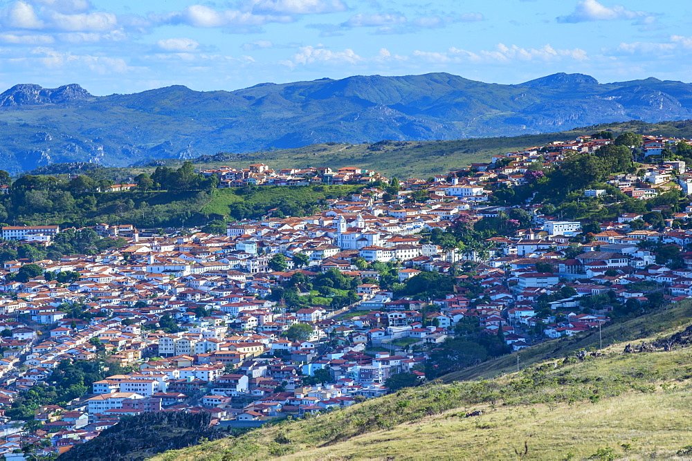 View over Diamantina, UNESCO World Heritage Site, Minas Gerais, Brazil, South America 