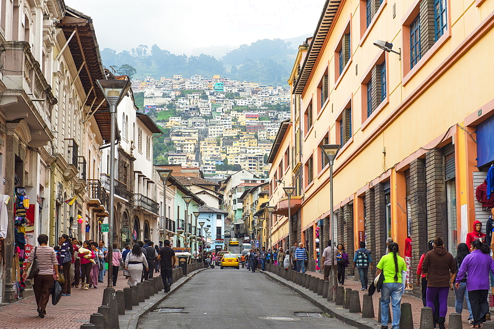 Chile Street, Quito Historical Center, Quito, UNESCO World Heritage Site, Pichincha Province, Ecuador, South America 