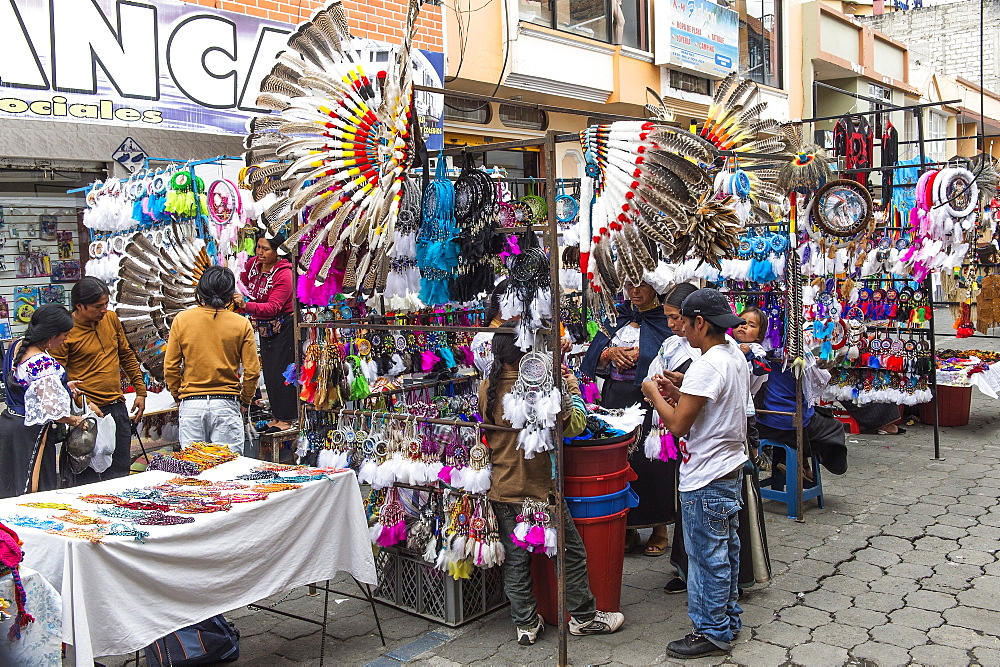 Street scene, Otavalo market, Imbabura Province, Ecuador, South America