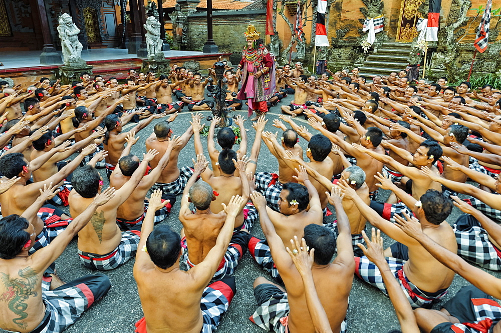 Performance of the Balinese Kecak dance, Ubud, Bali, Indonesia, Southeast Asia, Asia