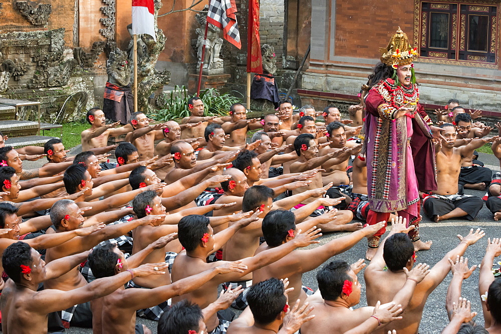 Performance of the Balinese Kecak dance, Ubud, Bali, Indonesia, Southeast Asia, Asia