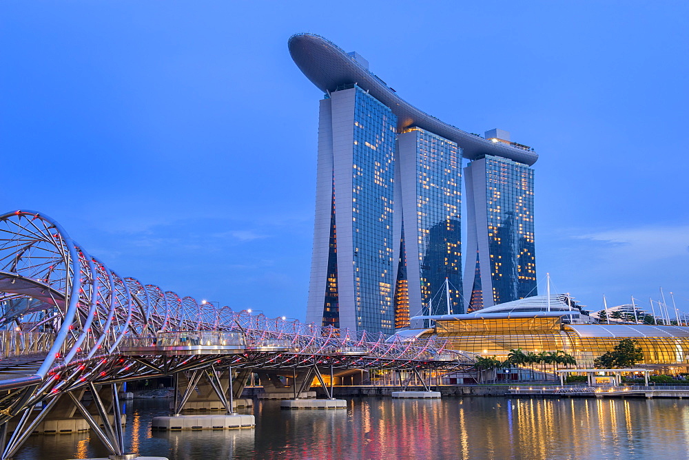 Marina Bay at night, Singapore, Southeast Asia, Asia