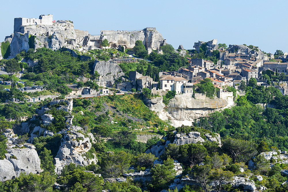 Medieval village of Les Baux de Provence, Bouches du Rhone, Provence Alpes Cote d'Azur region, France, Europe