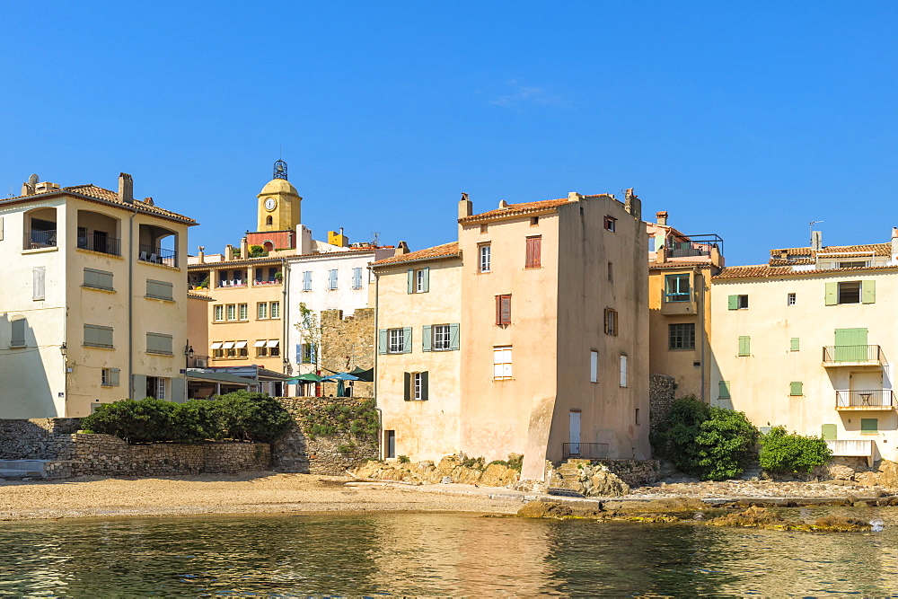 Urban beach of La Ponche, St. Tropez, Var, Provence Alpes Cote d'Azur region, French Riviera, France, Mediterranean, Europe