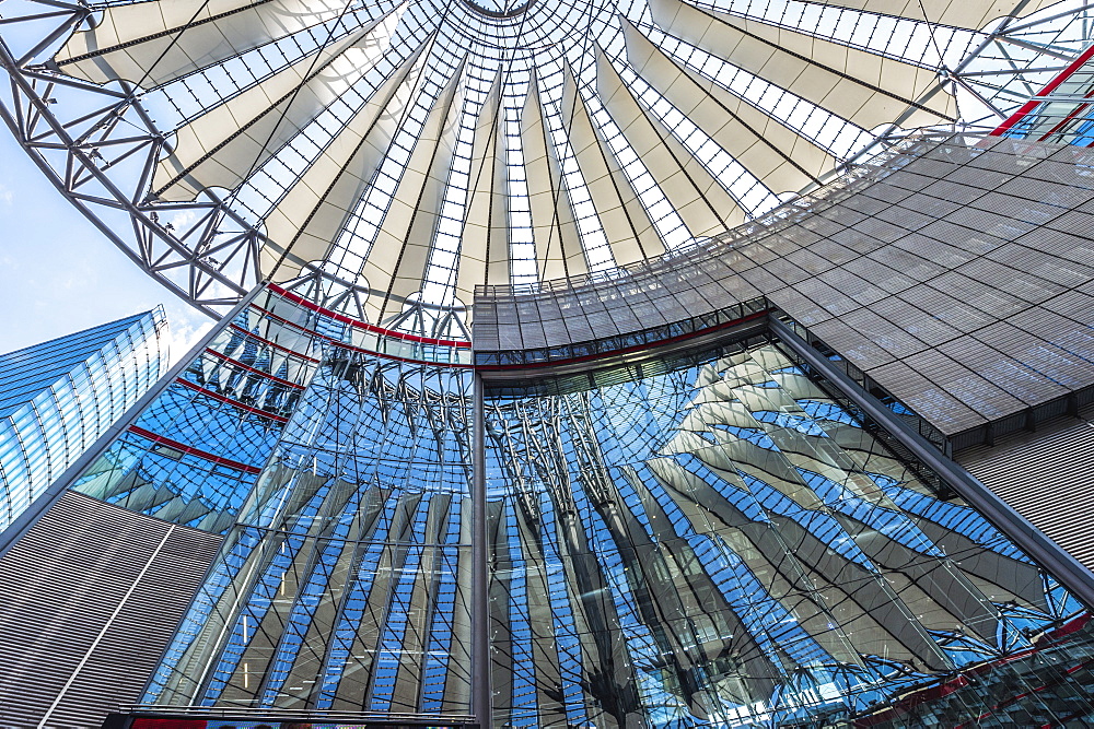 Roof of the Sony Center near Potsdamer Platz, Berlin, Brandenburg, Germany, Europe