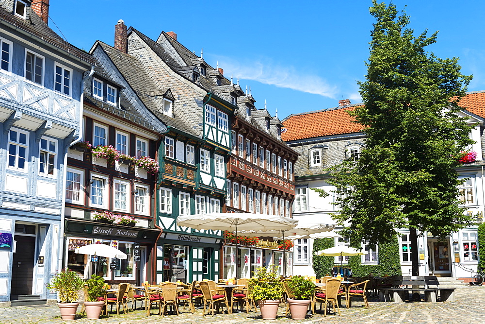 Half-timbered houses, Goslar, UNESCO World Heritage Site, Harz, Lower Saxony, Germany, Europe