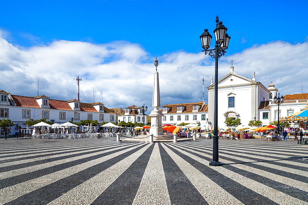 Marquis de Pombal plaza, Vila Real de Santo Antonio, Algarve, Portugal, Europe