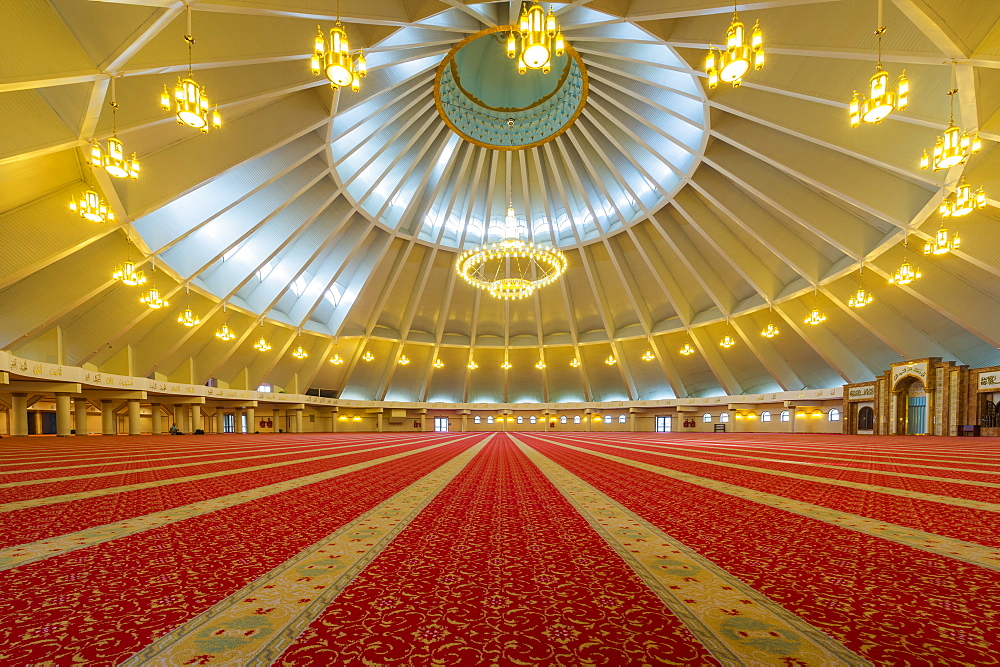 Sheikh Khalifa al Nahyan Mosque, Men's prayer room, Shymkent, South Region, Kazakhstan, Central Asia