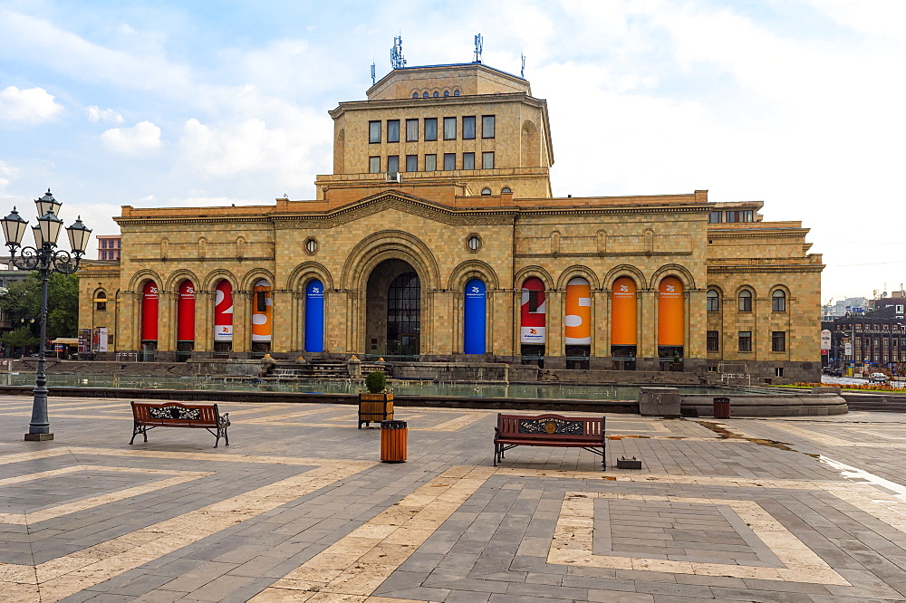 Republic Square in the morning, Yerevan, Armenia, Caucasus, Asia