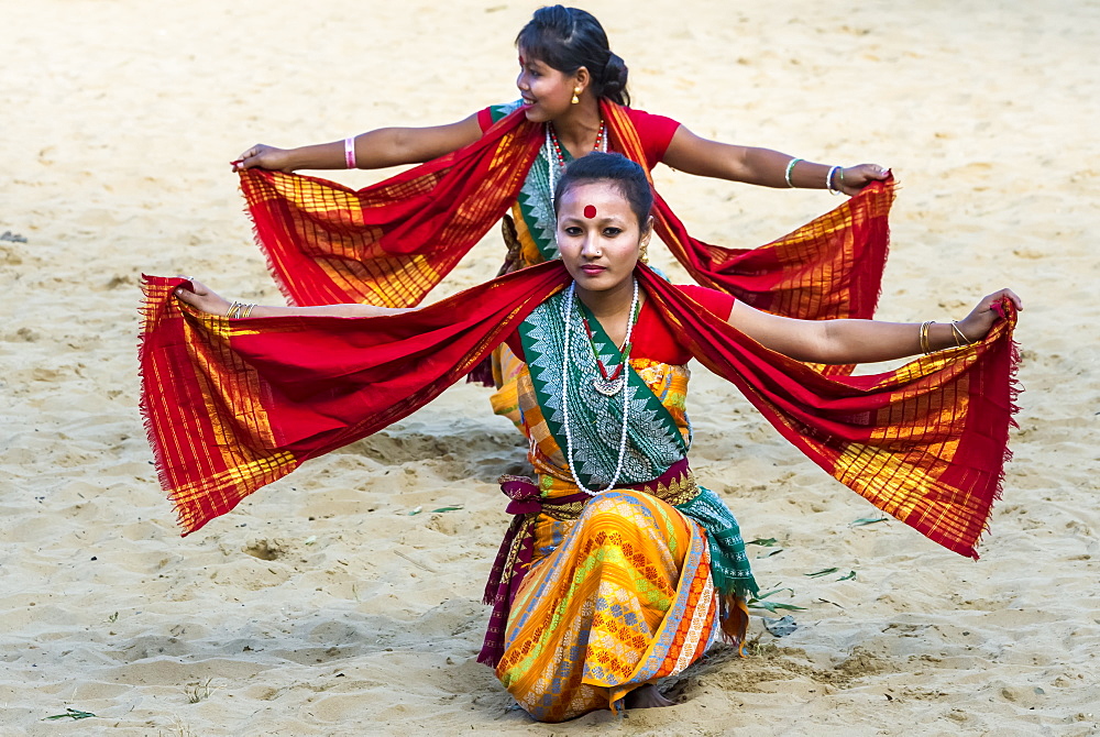 Tribal ritual dances at the Hornbill Festival, Kohima, Nagaland, India, Asia