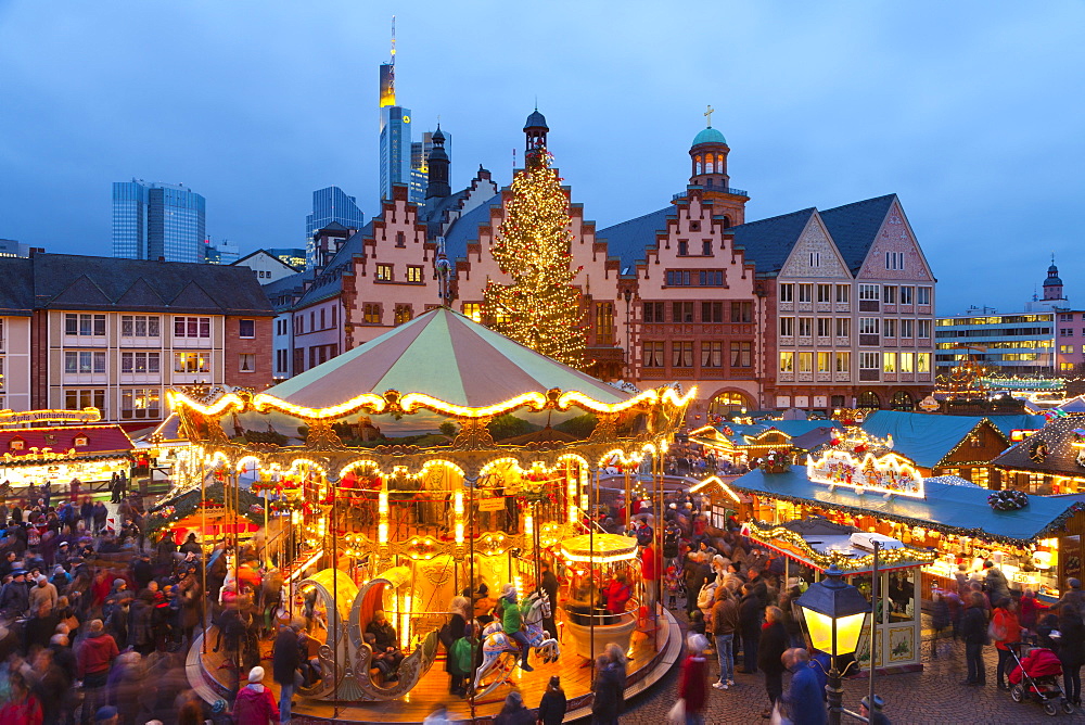 Christmas Market in Romerberg, Frankfurt, Germany, Europe