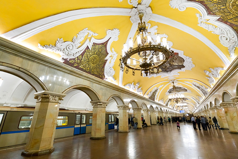 Komsomolaskaya Metro Station, Moscow, Russia, Europe