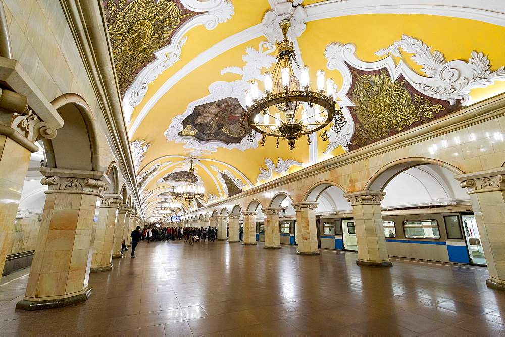 Komsomolaskaya Metro Station, Moscow, Russia, Europe